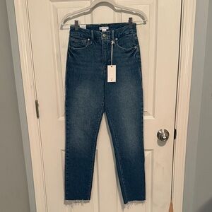 NWT Good American Good Classic Jeans with frayed edges
